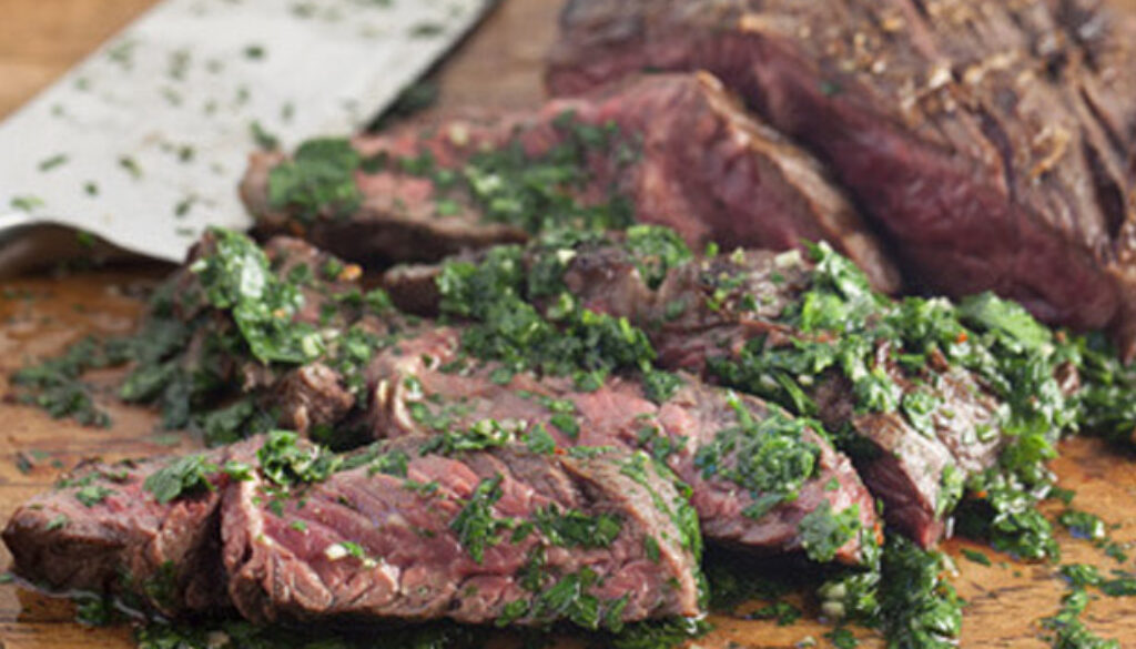 Grilled Hanger Steak with Salsa Verde