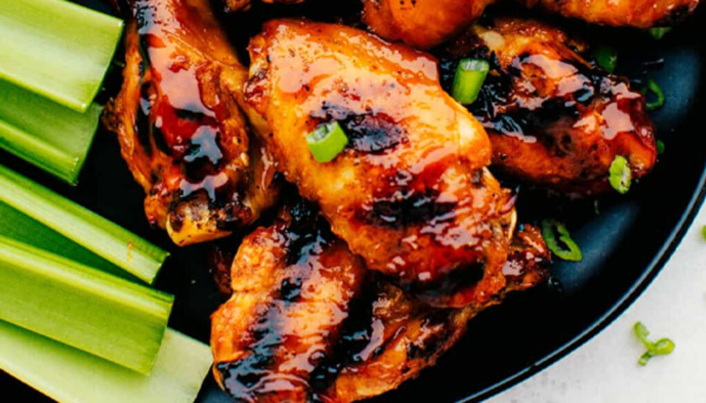 Grilled Honey-Garlic Wings with Spicy-Honey BBQ Sauce