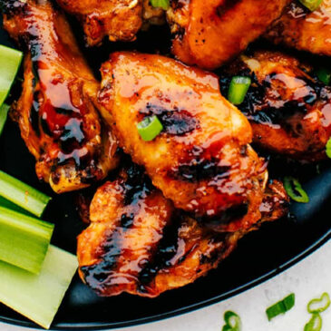 Grilled Honey-Garlic Wings with Spicy-Honey BBQ Sauce