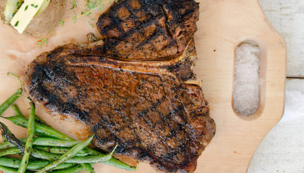 Grilled Porterhouse with Garlic Butter