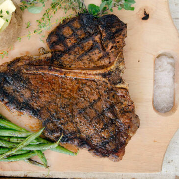 Grilled Porterhouse with Garlic Butter