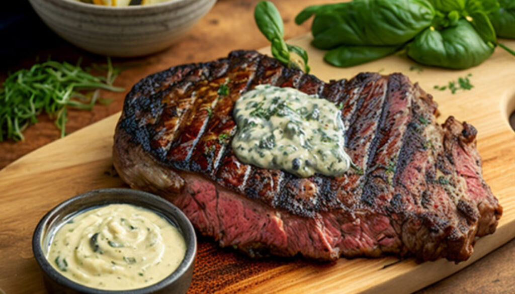 Grilled Ribeye with Smoky Aioli