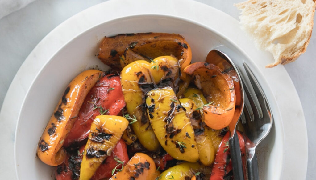 grilled-bell-peppers-with-honey-thyme-glaze