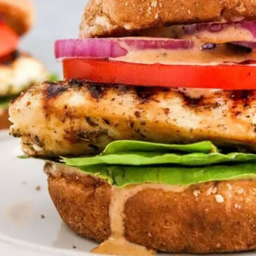 grilled-chicken-burgers-with-honey-mustard-glaze