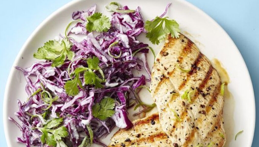 grilled-chicken-with-wilted-slaw-recipe