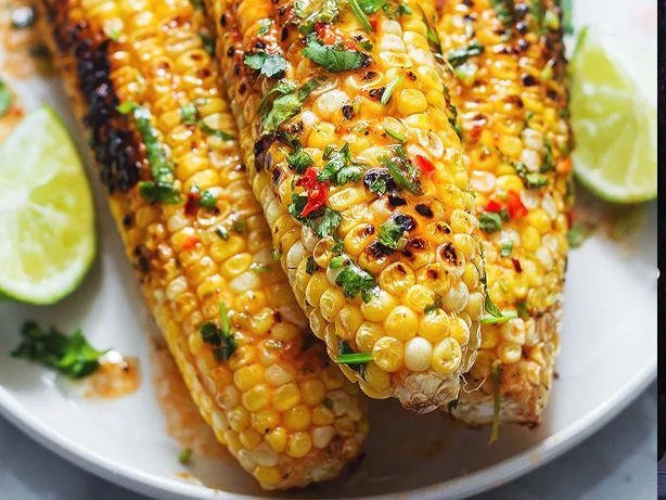 grilled-corn-with-roasted-garlic-and-chili-flakes