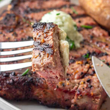 grilled-flat-iron-steak-with-blue-cheese-chive-butter-recipe