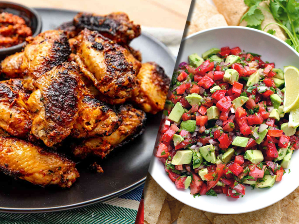 grilled-honey-mustard-wings-with-avocado-tomato-salsa