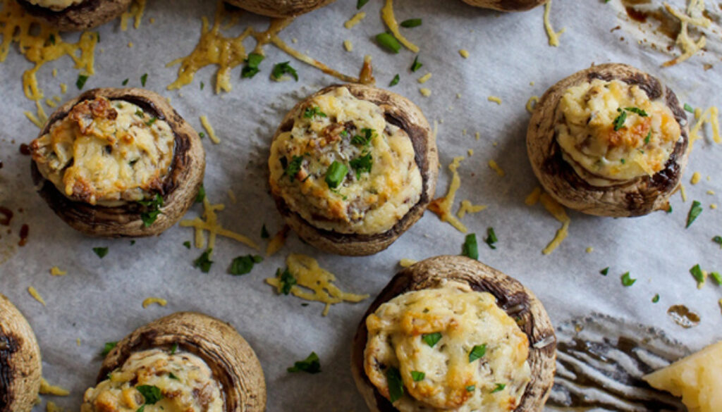 grilled-mushrooms-stuffed-with-basil-and-blue-cheese-butter-recipe