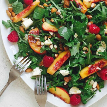 grilled-peach-salad-with-spinach-and-raspberries-recipe