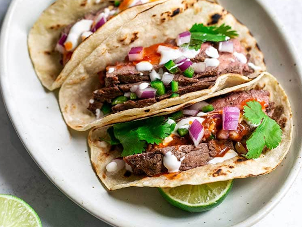 Grilled Steak Tacos with Honey-Mustard Glaze | Grilling Explained