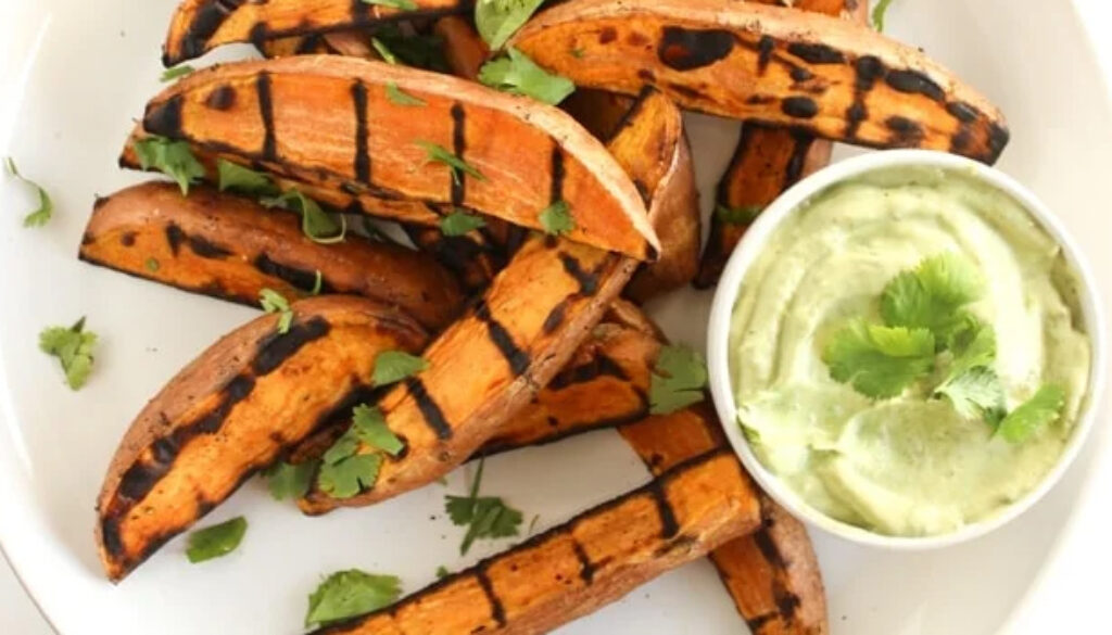 grilled-sweet-potatoes-with-avocado-cilantro-sauce-