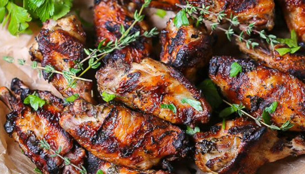 grilled-teriyaki-wings-with-garlic-herb-butter