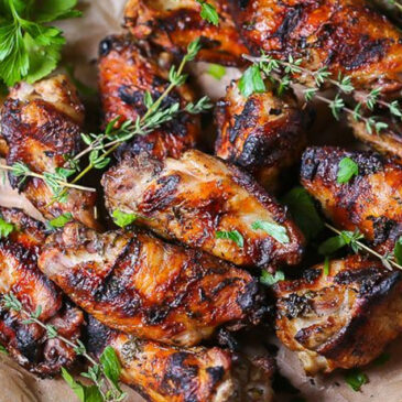 grilled-teriyaki-wings-with-garlic-herb-butter