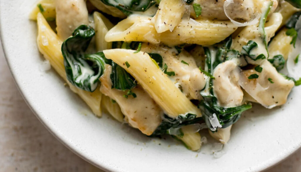 spinach-and-grilled-chicken-penne-recipe